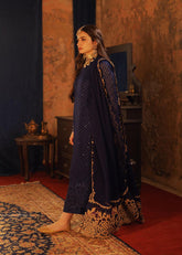 AZURE SOFT CHIFFON HEAVILY EMBROIDERY DRESS 3 PIECE UNSTITCHED